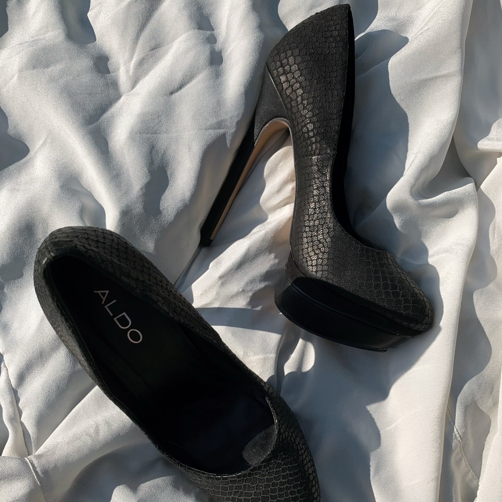 ❌NOT FOR SALE❌ALDO | Black snake skin heels